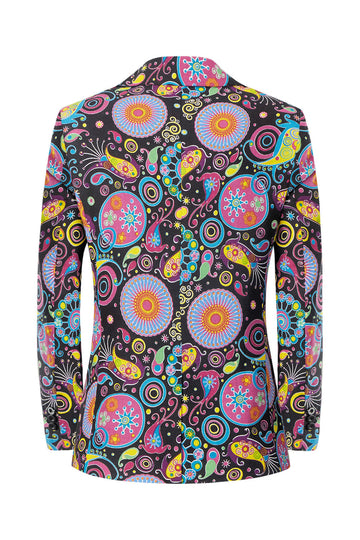 Mænds trykte hakket revers fest smoking